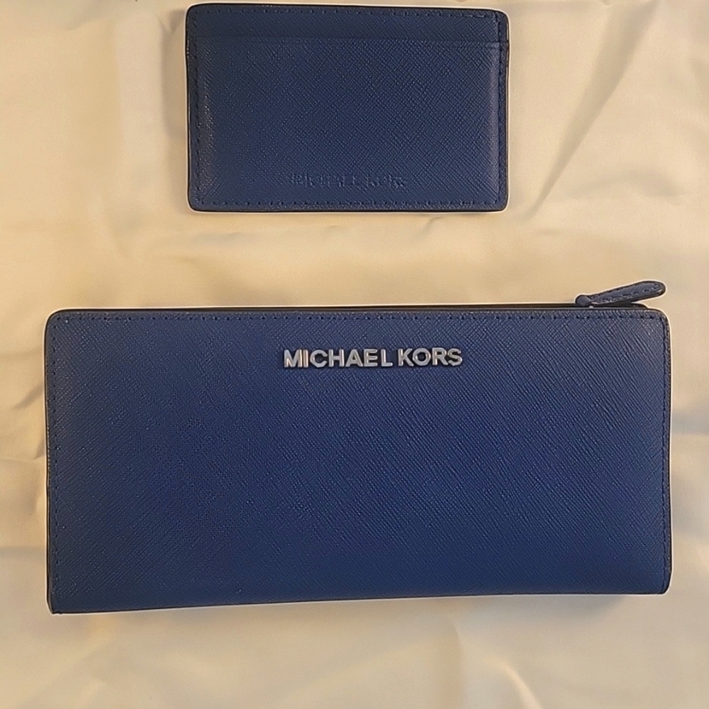 Michael Kors Royal Blue Wallet and Card Holder